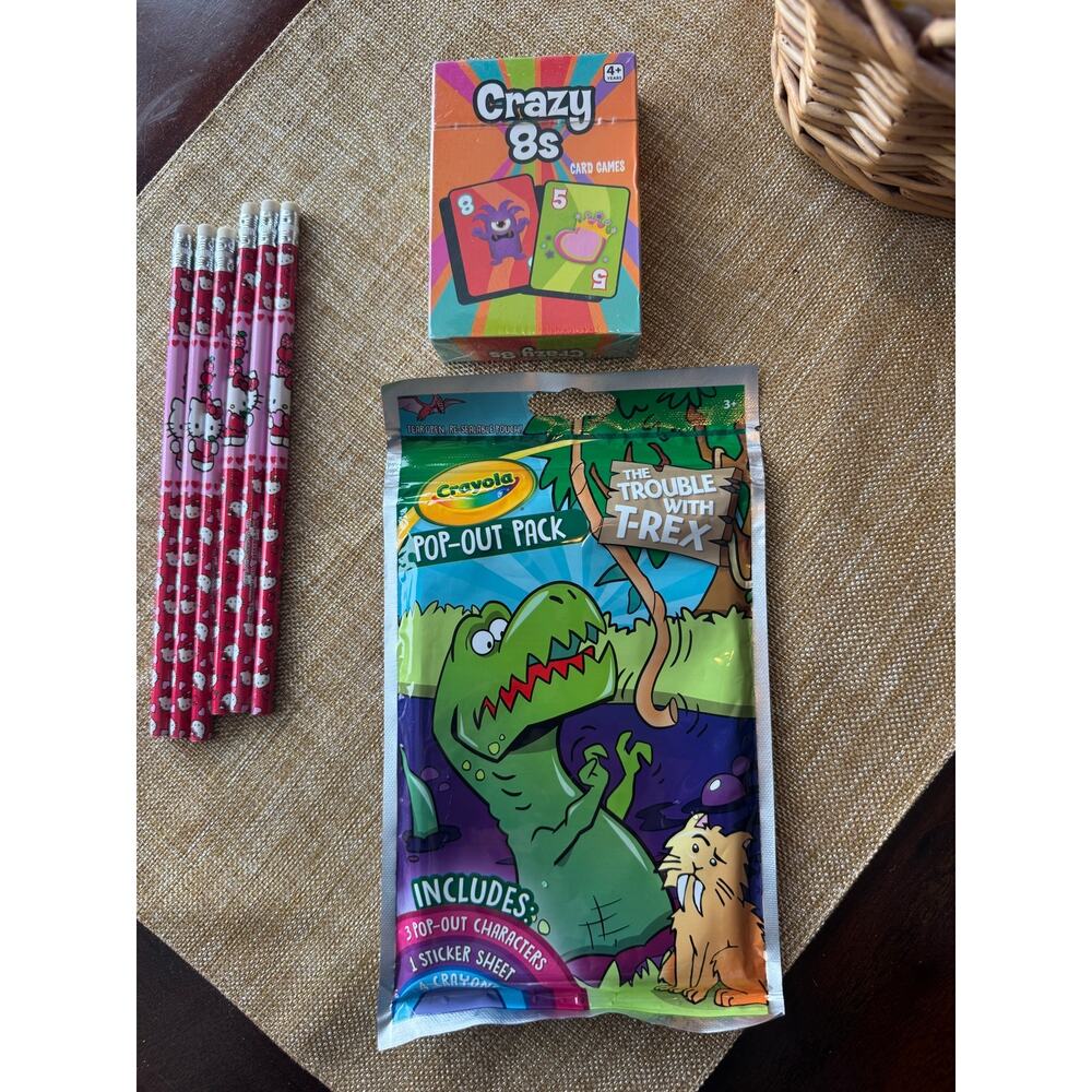 Kids Activity & Sensory Toy Basket Lot Fat Brain Toys Pop-It Crayola Hello Kitty - Picture 2 of 11